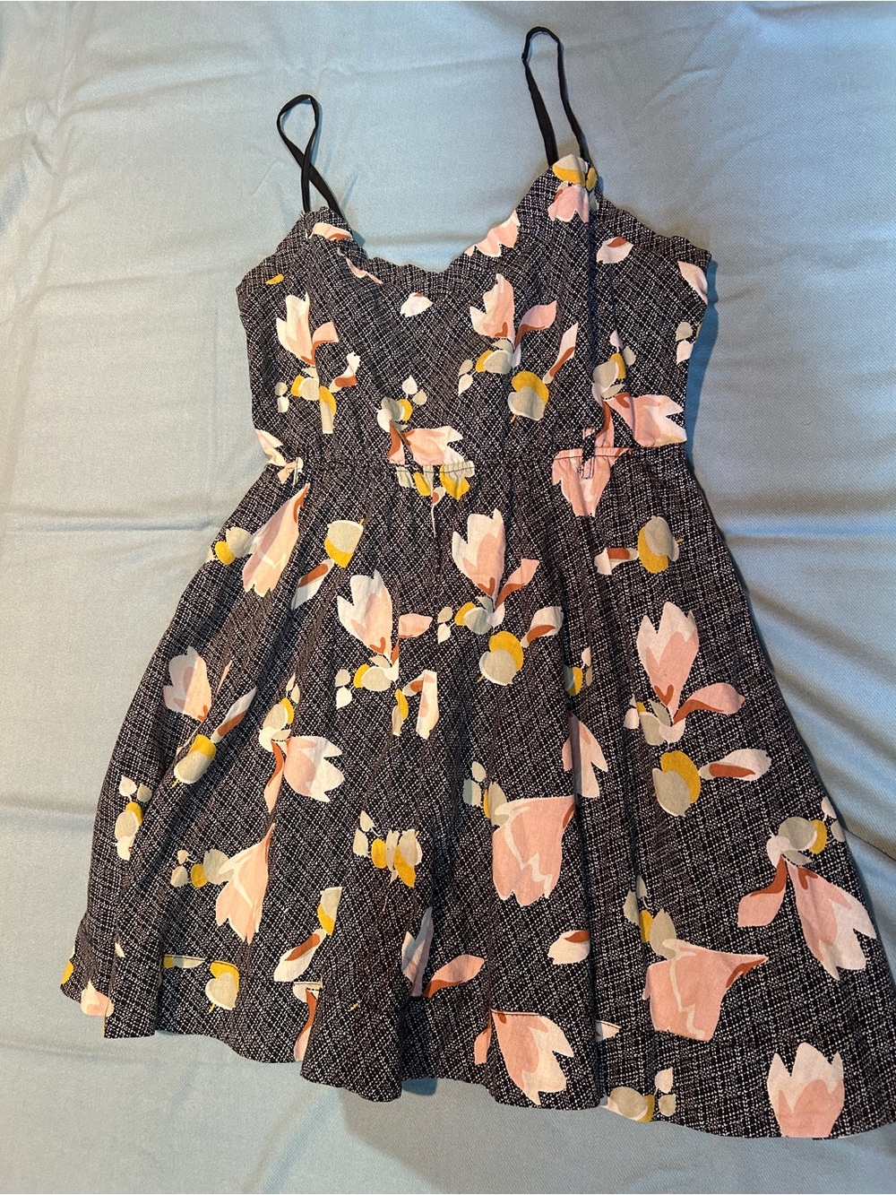 AS SEEN ON GLEE: Black Floral Sundress with Pink & Yellow Accents